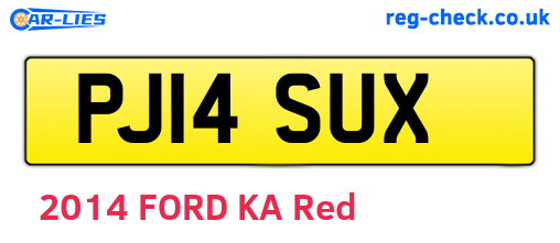 PJ14SUX are the vehicle registration plates.