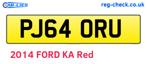 PJ64ORU are the vehicle registration plates.