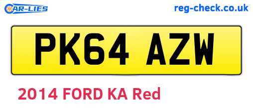 PK64AZW are the vehicle registration plates.