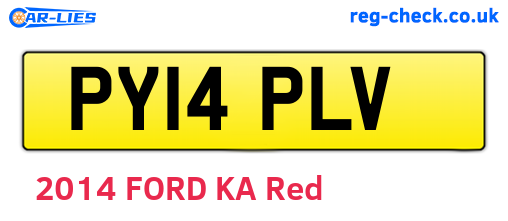 PY14PLV are the vehicle registration plates.