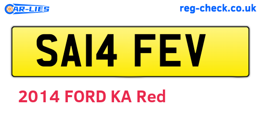 SA14FEV are the vehicle registration plates.