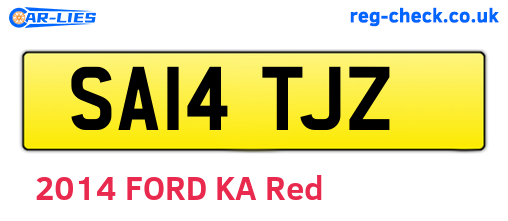 SA14TJZ are the vehicle registration plates.