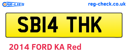 SB14THK are the vehicle registration plates.