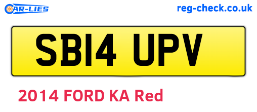 SB14UPV are the vehicle registration plates.