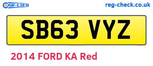 SB63VYZ are the vehicle registration plates.