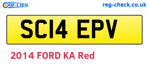 SC14EPV are the vehicle registration plates.