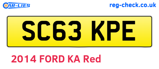 SC63KPE are the vehicle registration plates.