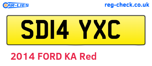 SD14YXC are the vehicle registration plates.