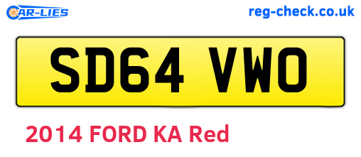 SD64VWO are the vehicle registration plates.