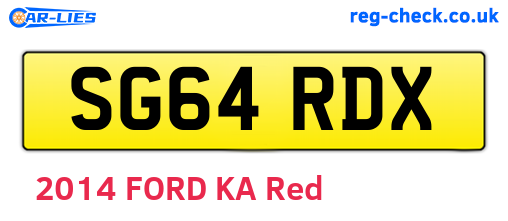 SG64RDX are the vehicle registration plates.