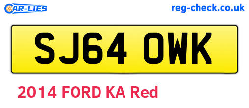 SJ64OWK are the vehicle registration plates.
