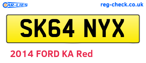 SK64NYX are the vehicle registration plates.