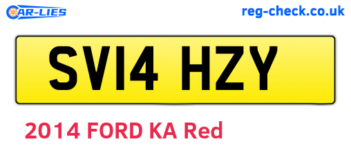 SV14HZY are the vehicle registration plates.