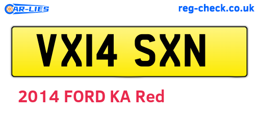 VX14SXN are the vehicle registration plates.