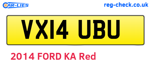 VX14UBU are the vehicle registration plates.