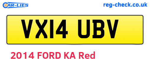 VX14UBV are the vehicle registration plates.