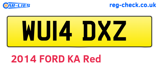 WU14DXZ are the vehicle registration plates.