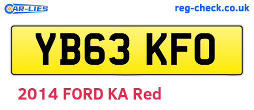 YB63KFO are the vehicle registration plates.