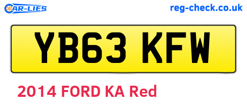 YB63KFW are the vehicle registration plates.