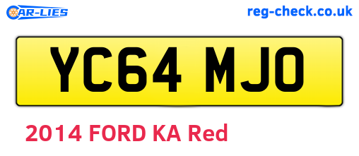 YC64MJO are the vehicle registration plates.