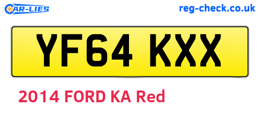 YF64KXX are the vehicle registration plates.