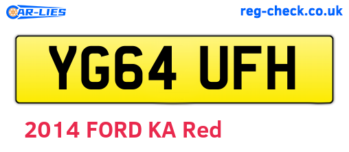 YG64UFH are the vehicle registration plates.