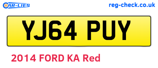 YJ64PUY are the vehicle registration plates.