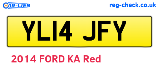 YL14JFY are the vehicle registration plates.