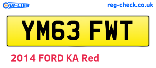 YM63FWT are the vehicle registration plates.