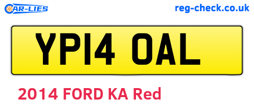 YP14OAL are the vehicle registration plates.