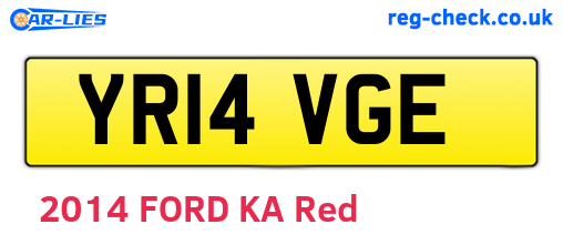 YR14VGE are the vehicle registration plates.