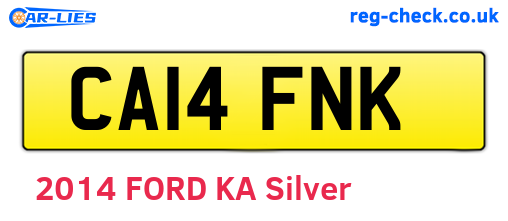 CA14FNK are the vehicle registration plates.