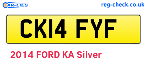 CK14FYF are the vehicle registration plates.