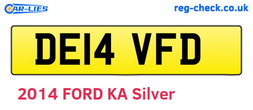 DE14VFD are the vehicle registration plates.