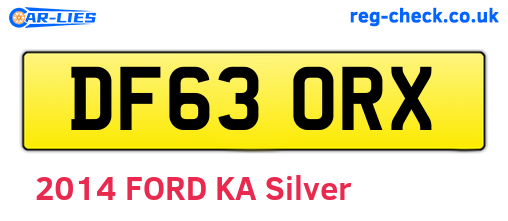 DF63ORX are the vehicle registration plates.