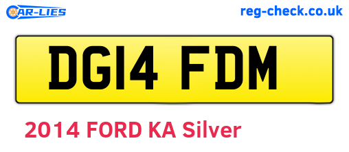 DG14FDM are the vehicle registration plates.