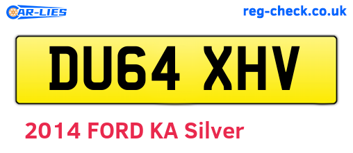 DU64XHV are the vehicle registration plates.