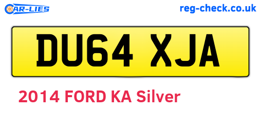 DU64XJA are the vehicle registration plates.