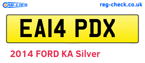 EA14PDX are the vehicle registration plates.