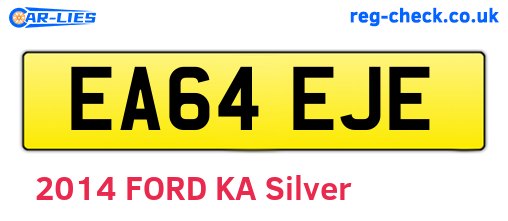 EA64EJE are the vehicle registration plates.