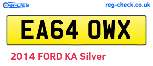 EA64OWX are the vehicle registration plates.