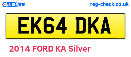 EK64DKA are the vehicle registration plates.