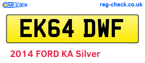 EK64DWF are the vehicle registration plates.
