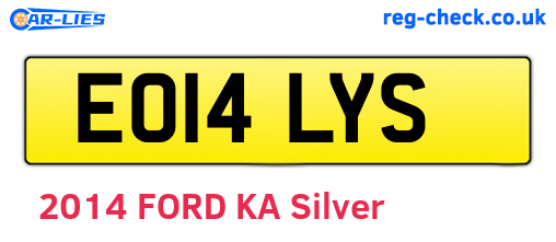 EO14LYS are the vehicle registration plates.