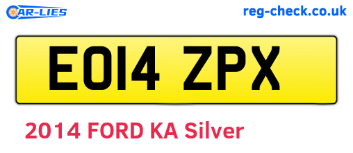 EO14ZPX are the vehicle registration plates.