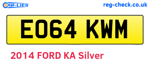 EO64KWM are the vehicle registration plates.