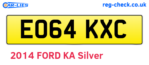 EO64KXC are the vehicle registration plates.