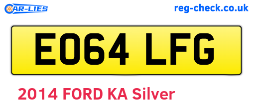 EO64LFG are the vehicle registration plates.