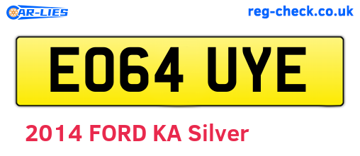 EO64UYE are the vehicle registration plates.