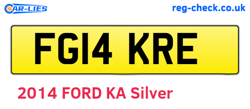 FG14KRE are the vehicle registration plates.
